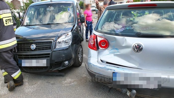 Kolizja trzech pojazdów w Trzeciewnicy