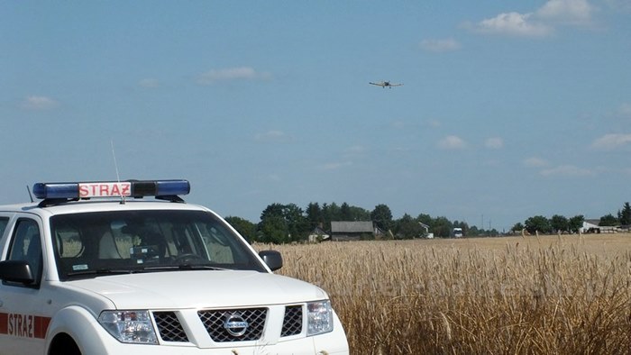 Pożar zboża na pniu i młodnika w Starym Jarużynie