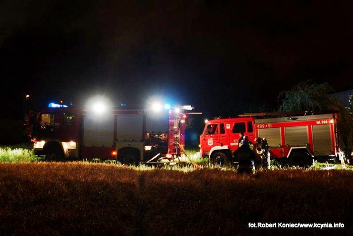 Nocny pożar w Kcyni
