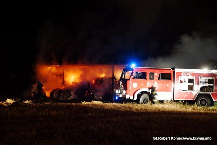 Nocny pożar w Kcyni