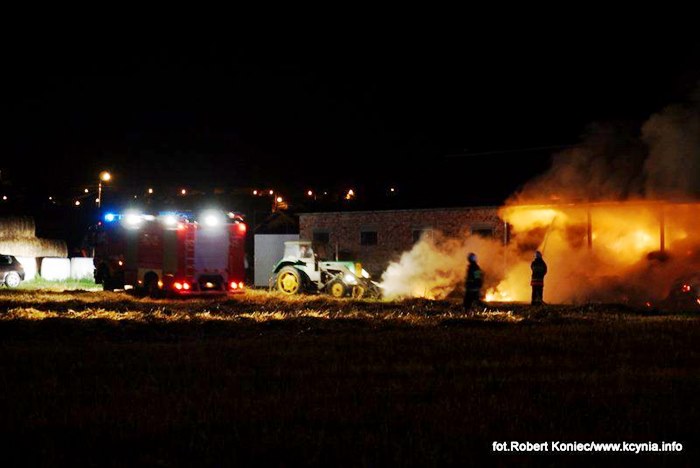 Nocny pożar w Kcyni