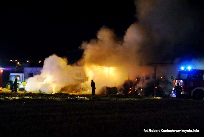 Nocny pożar w Kcyni