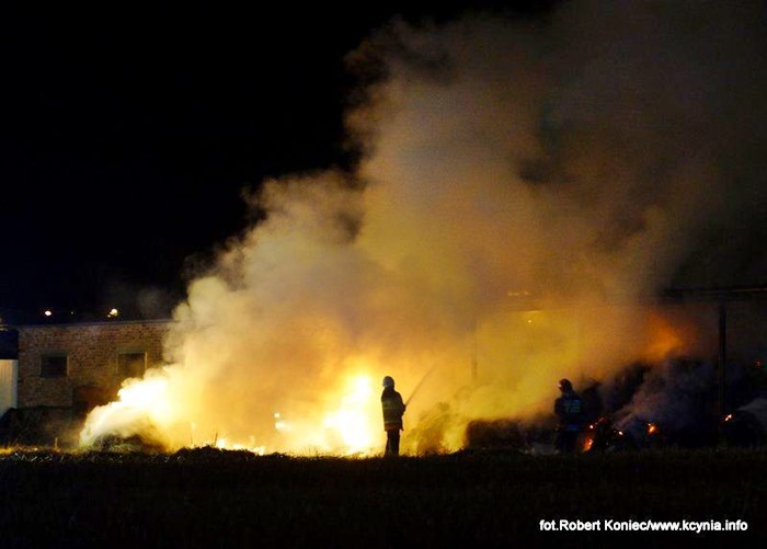 Nocny pożar w Kcyni