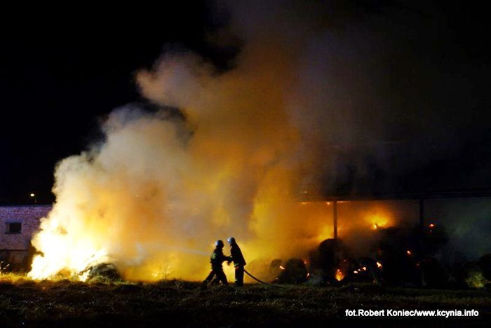 Nocny pożar w Kcyni
