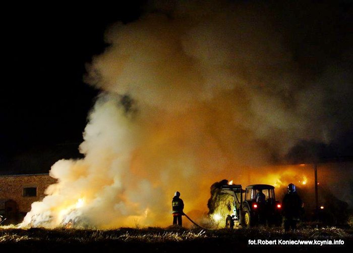 Nocny pożar w Kcyni