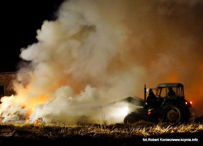 Nocny pożar w Kcyni