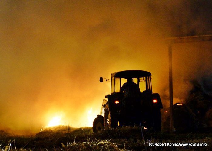 Nocny pożar w Kcyni
