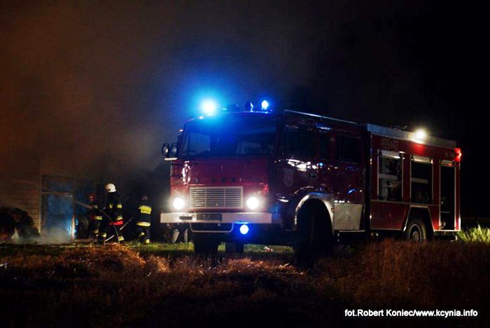 Nocny pożar w Kcyni