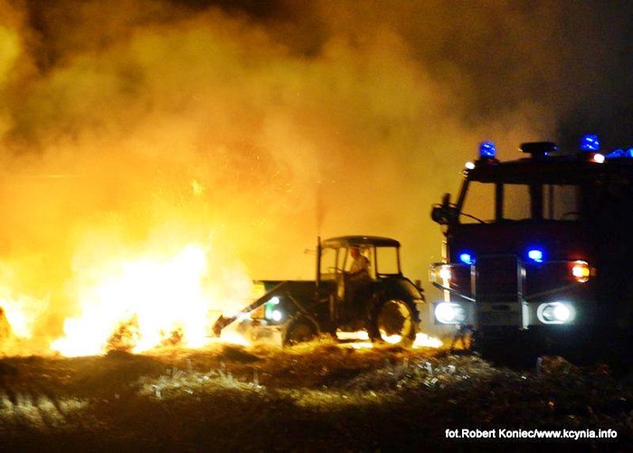 Nocny pożar w Kcyni