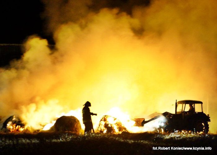 Nocny pożar w Kcyni