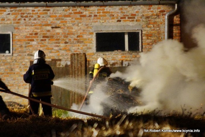 Nocny pożar w Kcyni