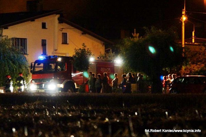 Nocny pożar w Kcyni
