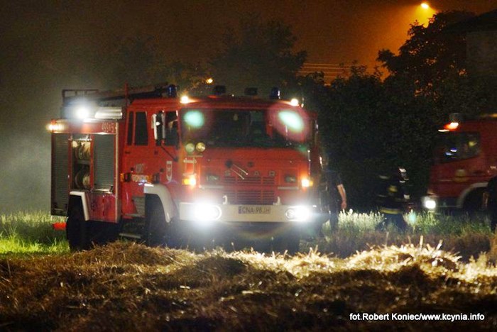 Nocny pożar w Kcyni