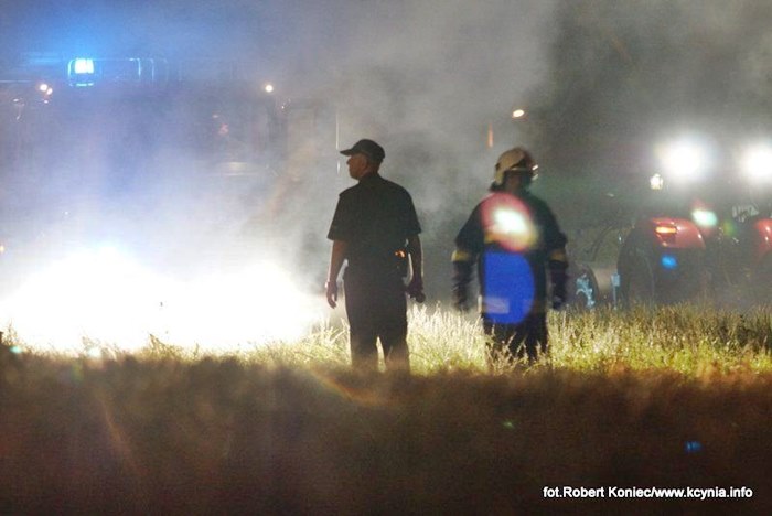 Nocny pożar w Kcyni