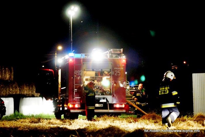 Nocny pożar w Kcyni