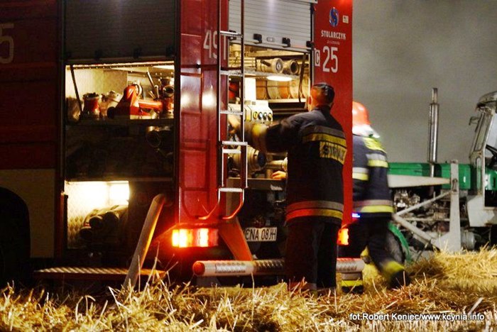 Nocny pożar w Kcyni