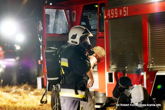 Nocny pożar w Kcyni