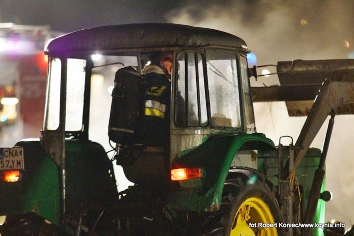 Nocny pożar w Kcyni