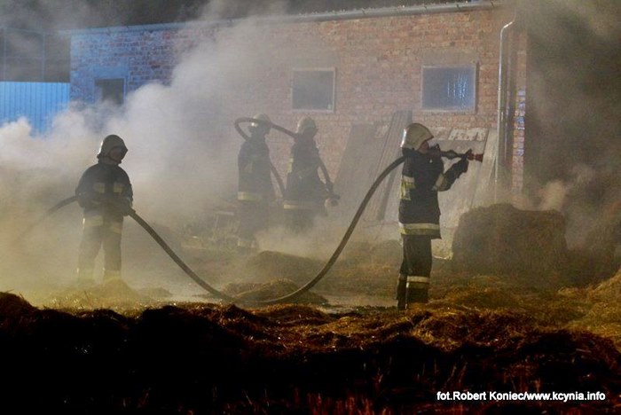 Nocny pożar w Kcyni