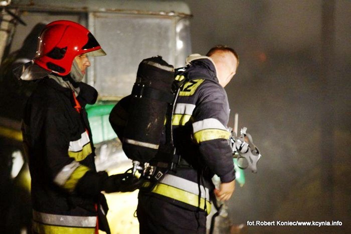 Nocny pożar w Kcyni