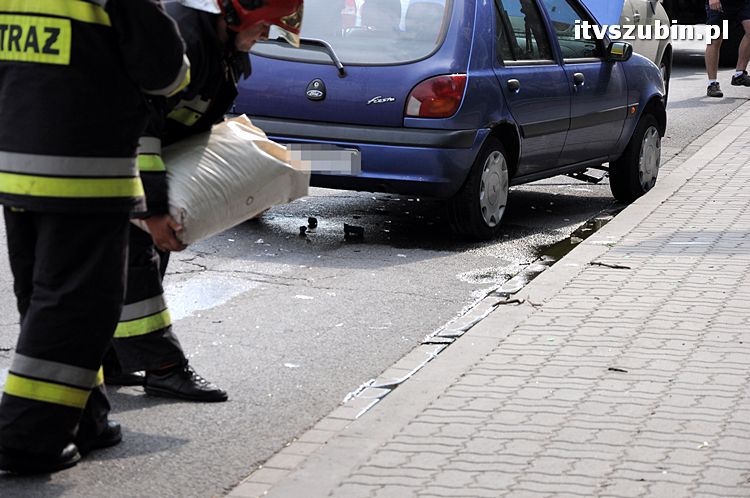 Kolizja trzech osobówek w Szubinie