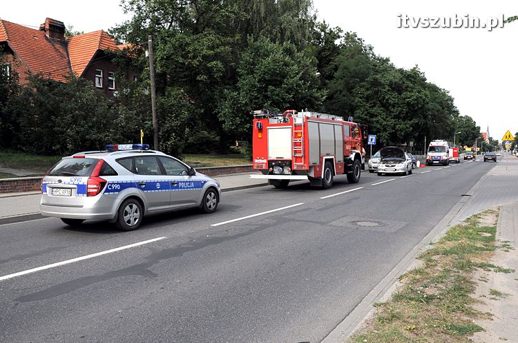 Kolizja trzech osobówek w Szubinie