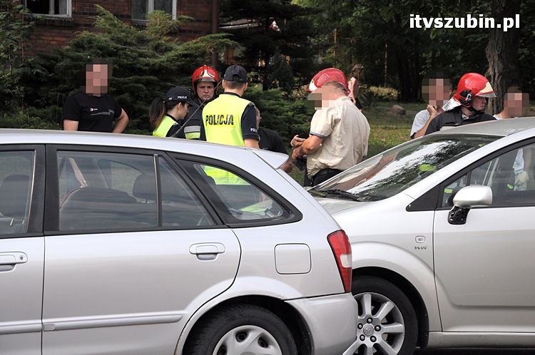 Kolizja trzech osobówek w Szubinie