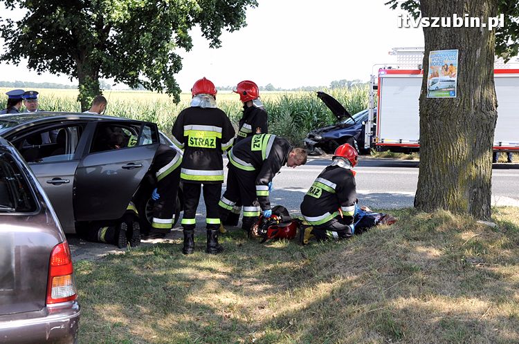 Cudem uniknęli zderzenia z przydrożnym drzewem