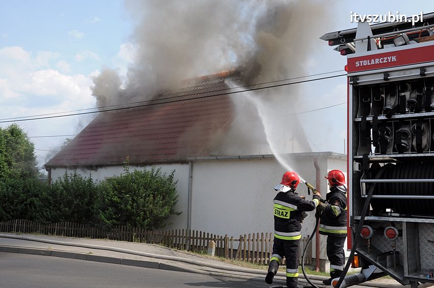 Pożar poddasza w Wolwarku