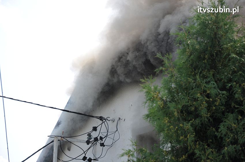 Pożar poddasza w Wolwarku