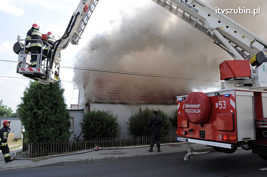 Pożar poddasza w Wolwarku