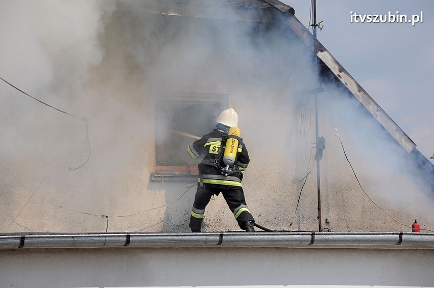 Pożar poddasza w Wolwarku