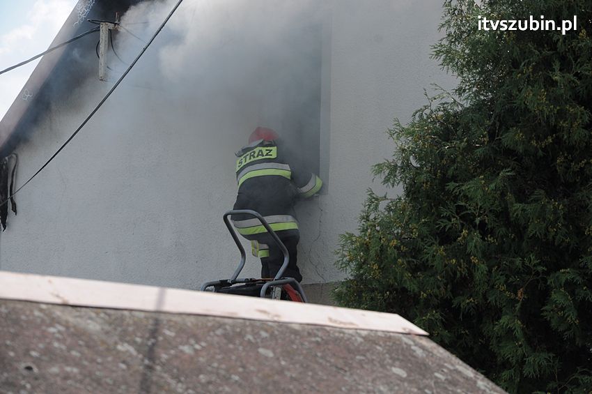 Pożar poddasza w Wolwarku