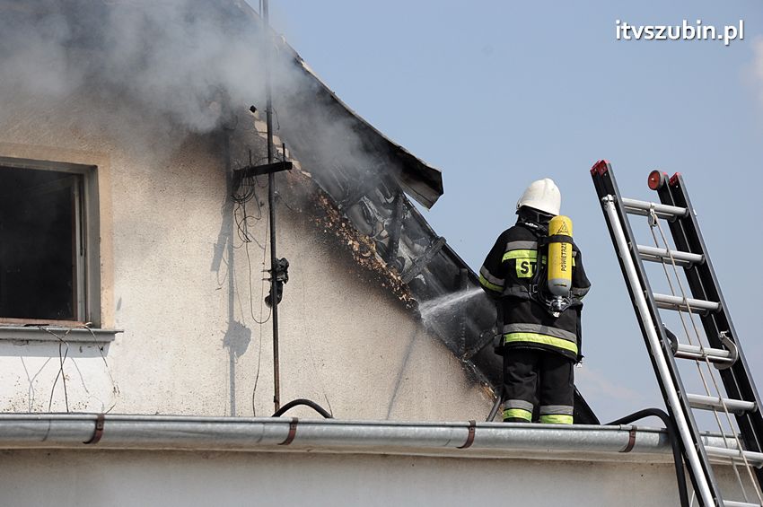 Pożar poddasza w Wolwarku