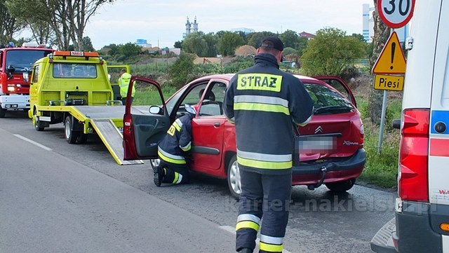 Zderzenie samochodów na ul. Potulickiej w Nakle nad Notecią