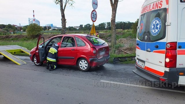 Zderzenie samochodów na ul. Potulickiej w Nakle nad Notecią
