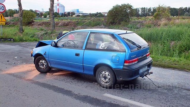 Zderzenie samochodów na ul. Potulickiej w Nakle nad Notecią