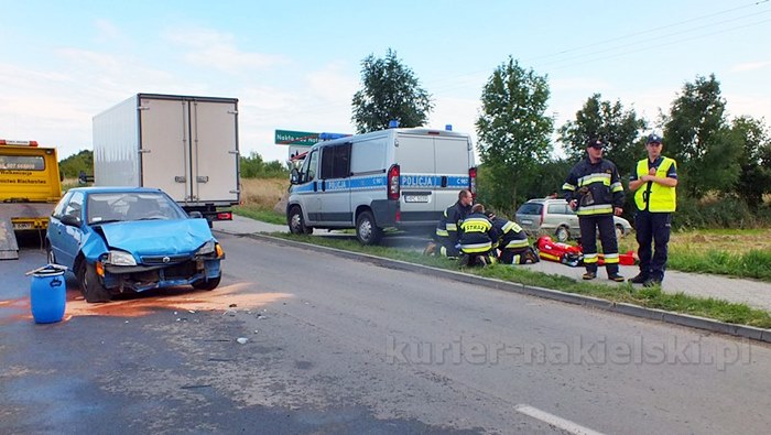 Zderzenie samochodów na ul. Potulickiej w Nakle nad Notecią