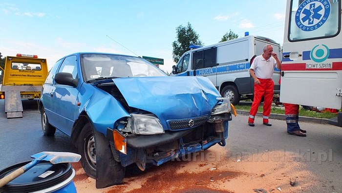 Zderzenie samochodów na ul. Potulickiej w Nakle nad Notecią