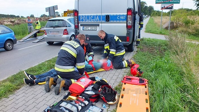 Zderzenie samochodów na ul. Potulickiej w Nakle nad Notecią