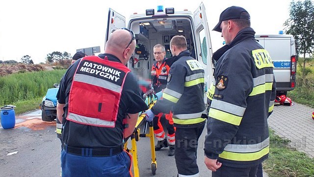 Zderzenie samochodów na ul. Potulickiej w Nakle nad Notecią