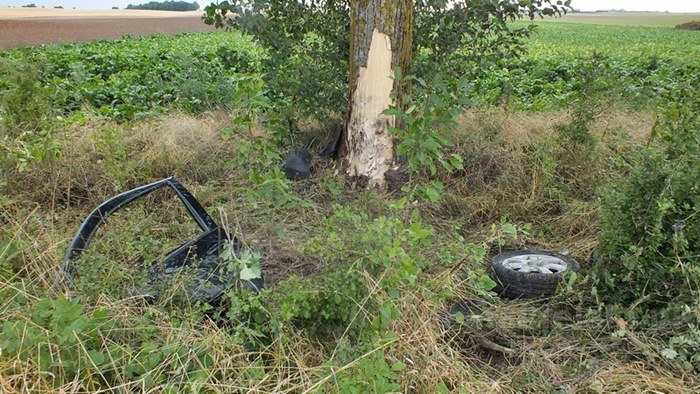 Volkswagenem Golfem uderzyła w drzewo