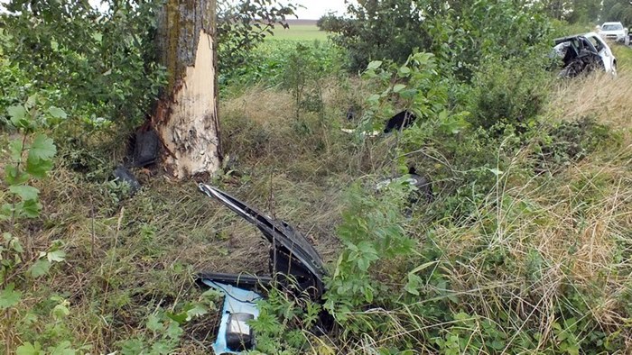 Volkswagenem Golfem uderzyła w drzewo