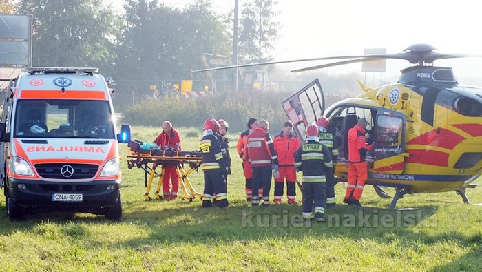 Pożar mieszkania przy ul. Długiej w Nakle nad Notecią. Dwie osoby poszkodowane