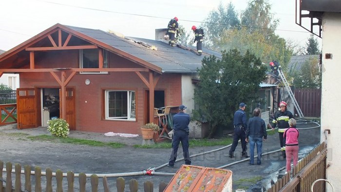 Pożar budynku mieszkalnego w Występie
