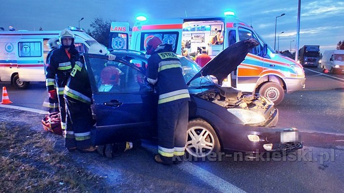 Wypadek na skrzyżowaniu ul. Staszica z drogą krajową nr 10