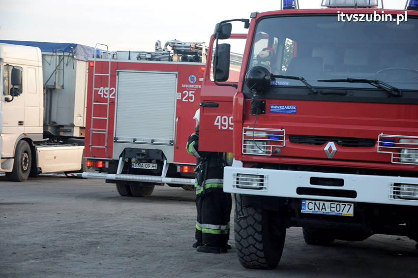 Poranny pożar samochodu ciężarowego
