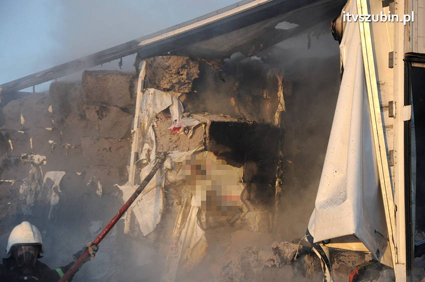 Poranny pożar samochodu ciężarowego