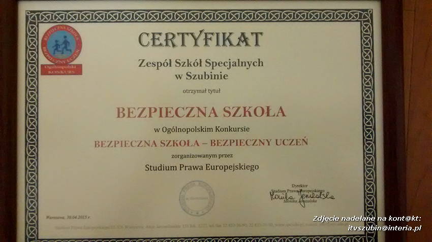 Zespół Szkół Specjalnych ? Bezpieczną Szkołą