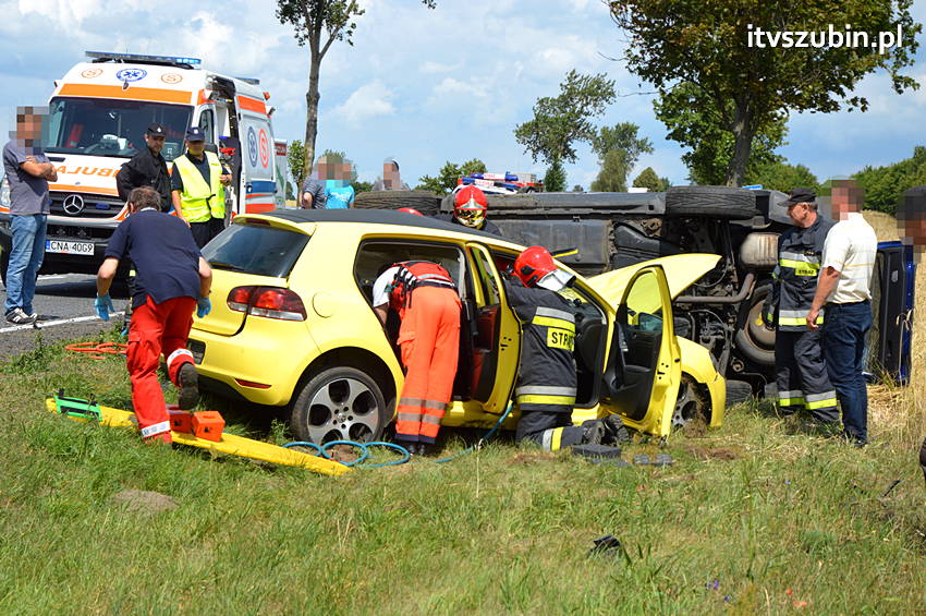 Wypadek na krajowej piątce w Wąsoszu